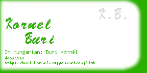 kornel buri business card
